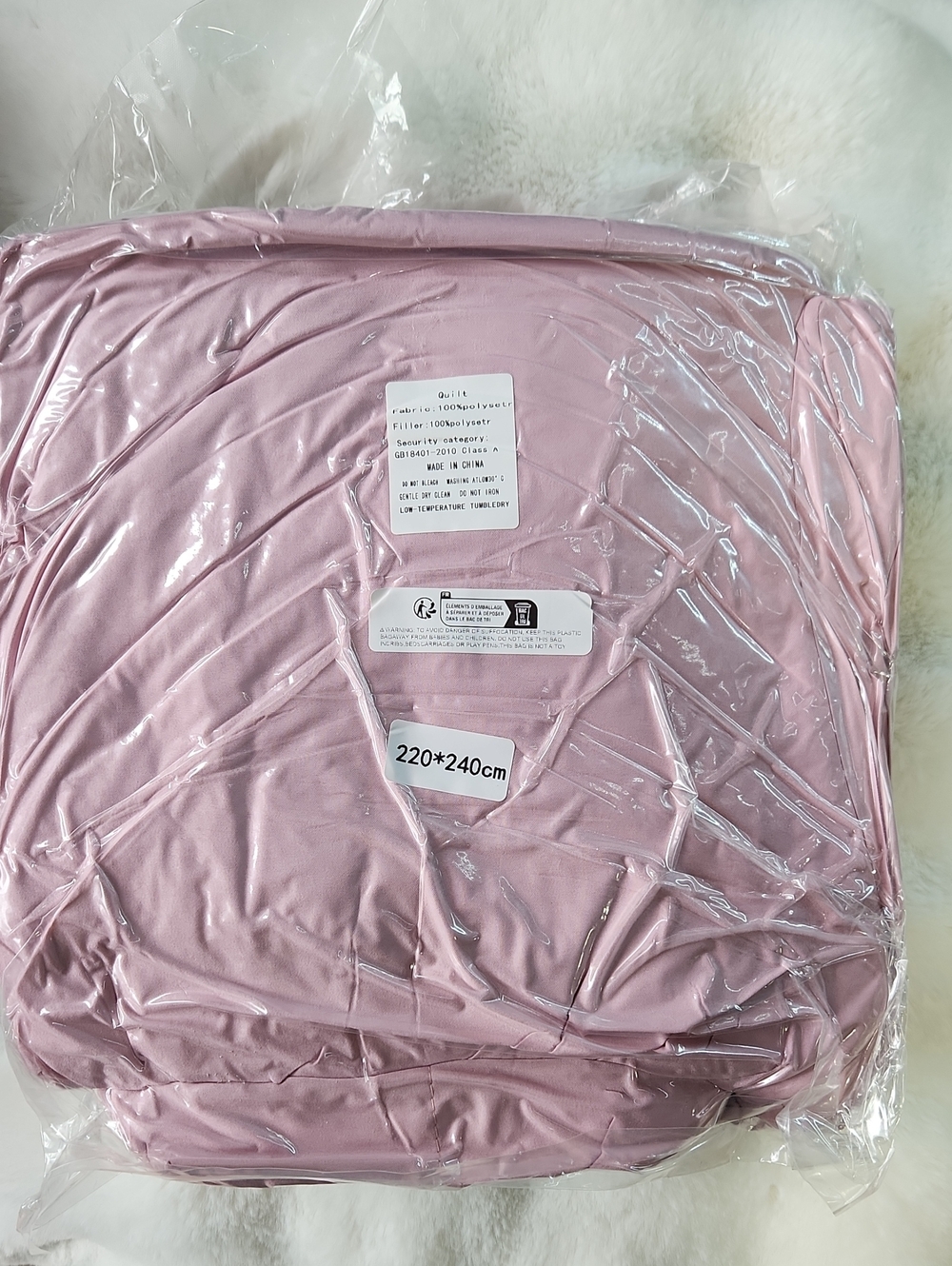 Soft Pink Quilted Comforter King Size